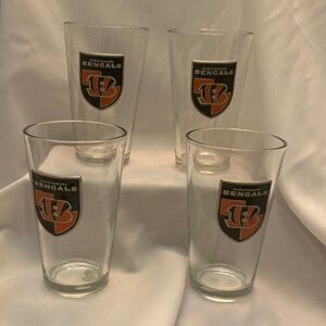 Cincinnati Bengals Logo Pint Glass Set of 4